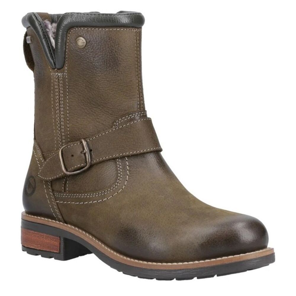 Cotswold Womens/Ladies Kinsham Leather Ankle Boots / Khaki